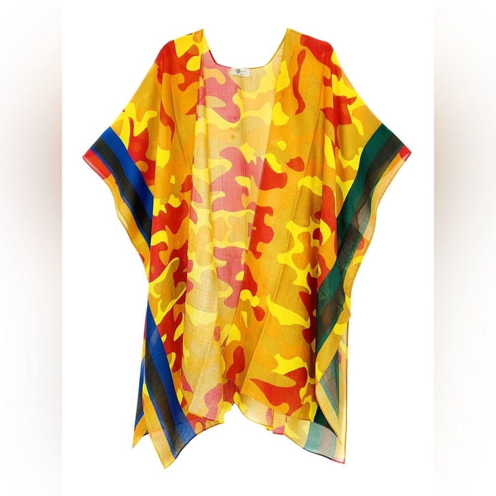 NWT, JC Sunny Two-Tone Edge Camo Kimono